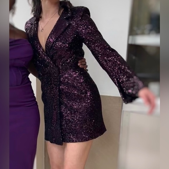 Zara Sequin Blazer Dress - Picture 2 of 6